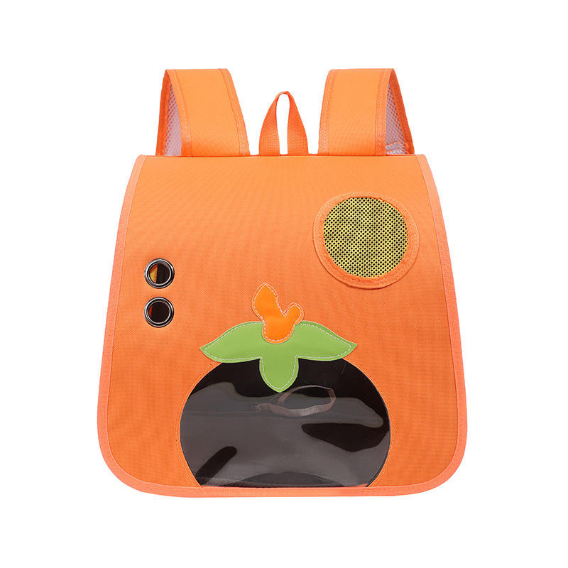 Large-capacity orange pet backpack