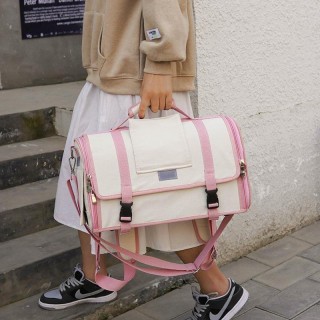 Large capacity pink pet backpack