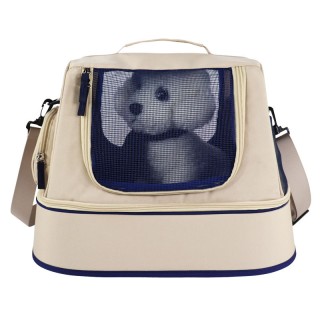 Foldable Striped Pet Carrier Backpack