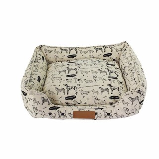Square Print Memory Foam Stripe Pet Bed