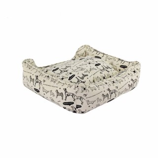 Square Print Memory Foam Stripe Pet Bed