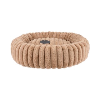 New design soft striped luxury plush round pet bed