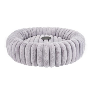 New design soft striped luxury plush round pet bed