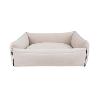 Fabric pet bed with zipper and non-slip bottom