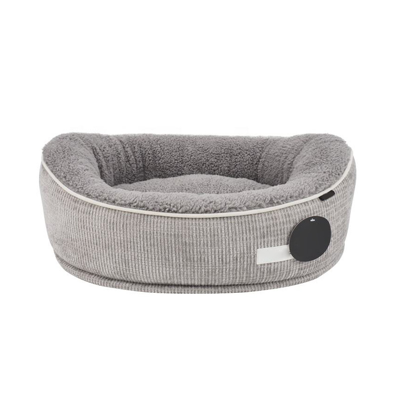 Soft comfortable and warm plush corduroy pet bed