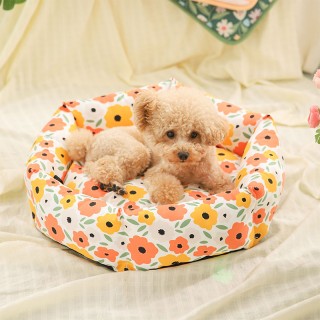 New design pattern cat bed soft pet bed with removable pad