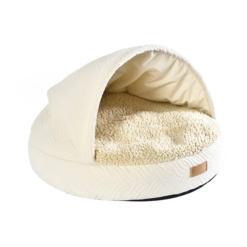 Deluxe Heated Cat Hooded Donut Pet House Bed