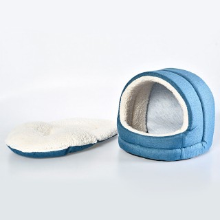 Soft Faux Linen Pet Cave