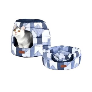 2 in 1 Convertible Printed Cat Cave Pet Bed