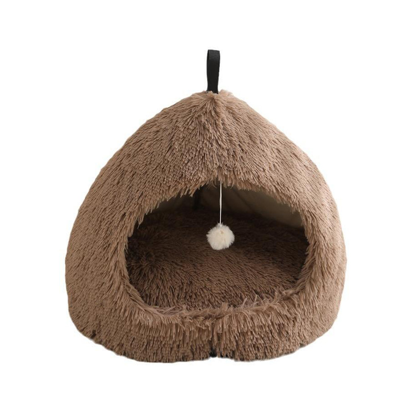 Portable semi-enclosed square pet bed