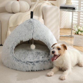 Portable semi-enclosed square pet bed