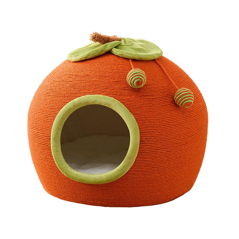 Fully enclosed wear-resistant winter sisal cat bed