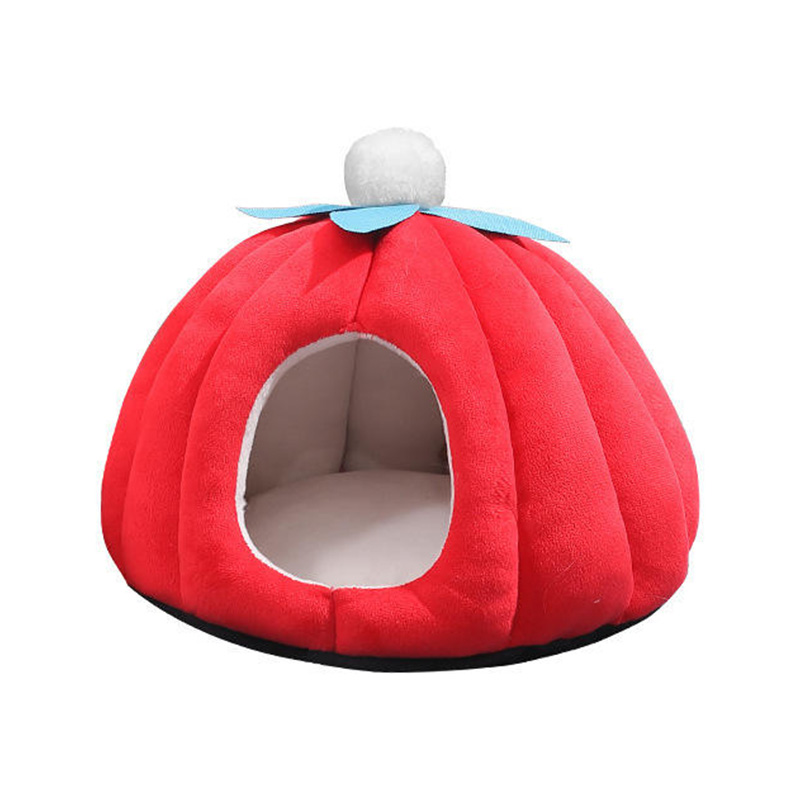 Warm Polka Dot Cat Cave Pet Nest