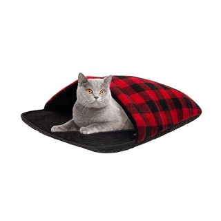 No-slip plaid heating pad sleeping bag pet house bed
