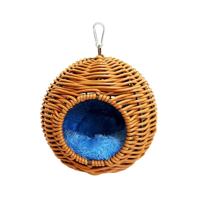 Brown Rattan Hanging Round Pet House Bed