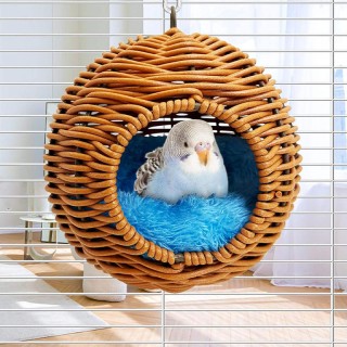 Brown Rattan Hanging Round Pet House Bed