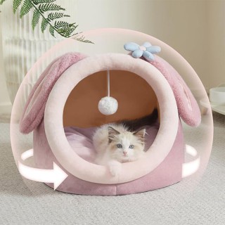 Winter Enclosed Pet Cave Bed with Door