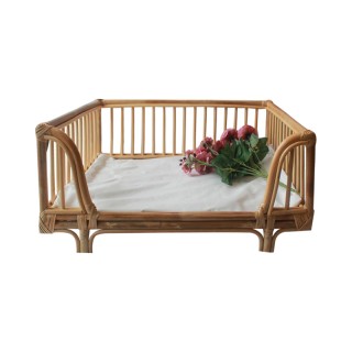 Handmade bamboo and rattan pet sofa bed