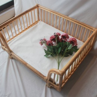 Handmade bamboo and rattan pet sofa bed