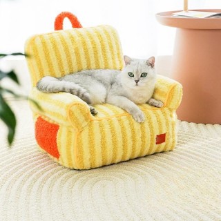 Velvet Striped Pet Sofa Bed