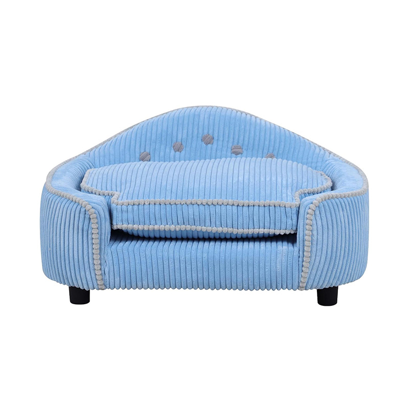 Solid Patterned Wooden Pet Sofa Bed