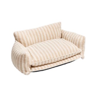 Luxury Striped Fleece Pet Sofa Bed