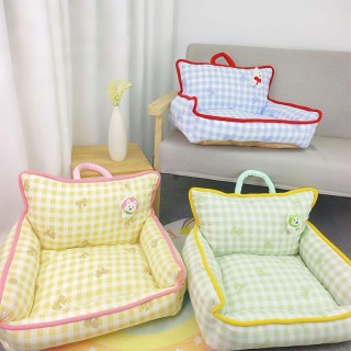 Pastoral style square pet sofa bed