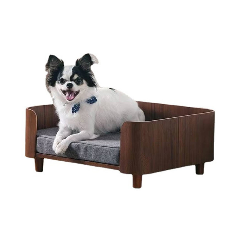 Stylish solid wood elevated pet sofa bed
