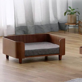 Stylish solid wood elevated pet sofa bed