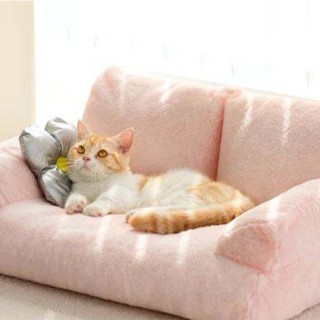 Modern Plaid Cat and Dog Bed with Pillows Orthopedic Sofa Bed