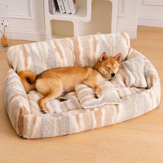 Fluffy and luxurious detachable pet sofa bed